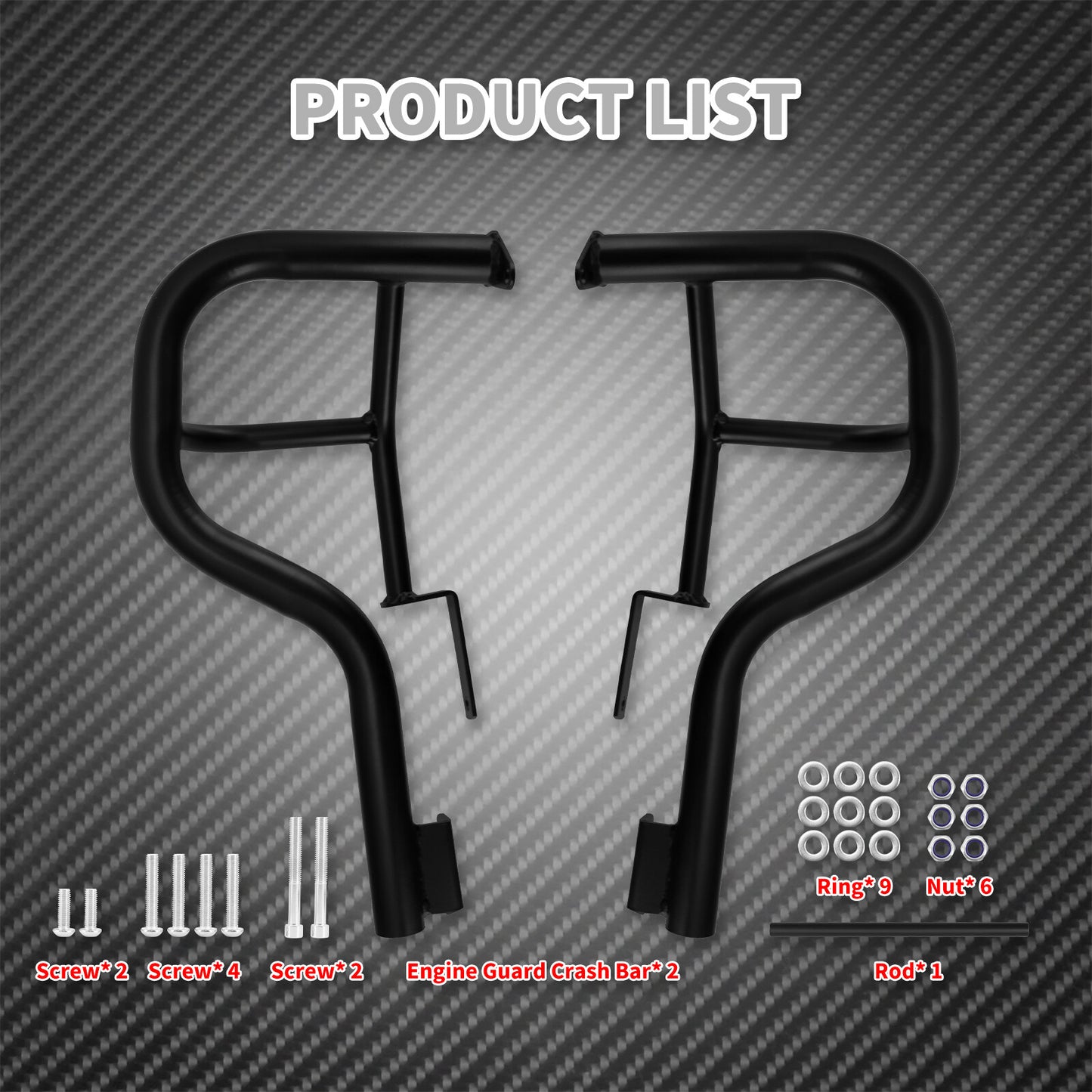 Black Front Engine Guard Crash Bar Fit for Kawasaki Vulcan S 650 VN650 2015-2023