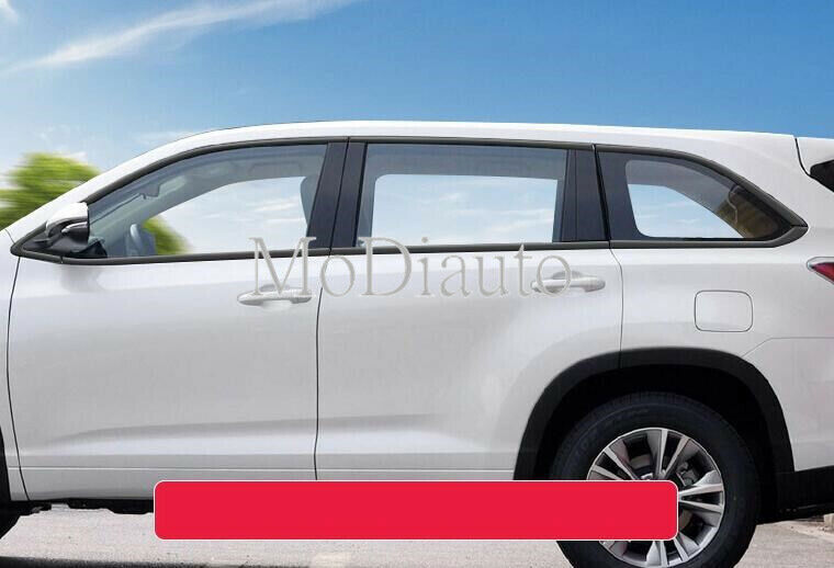2015-2019 for Toyota Highlander Black S.Steel Side Window Frame Strip Trim Cover