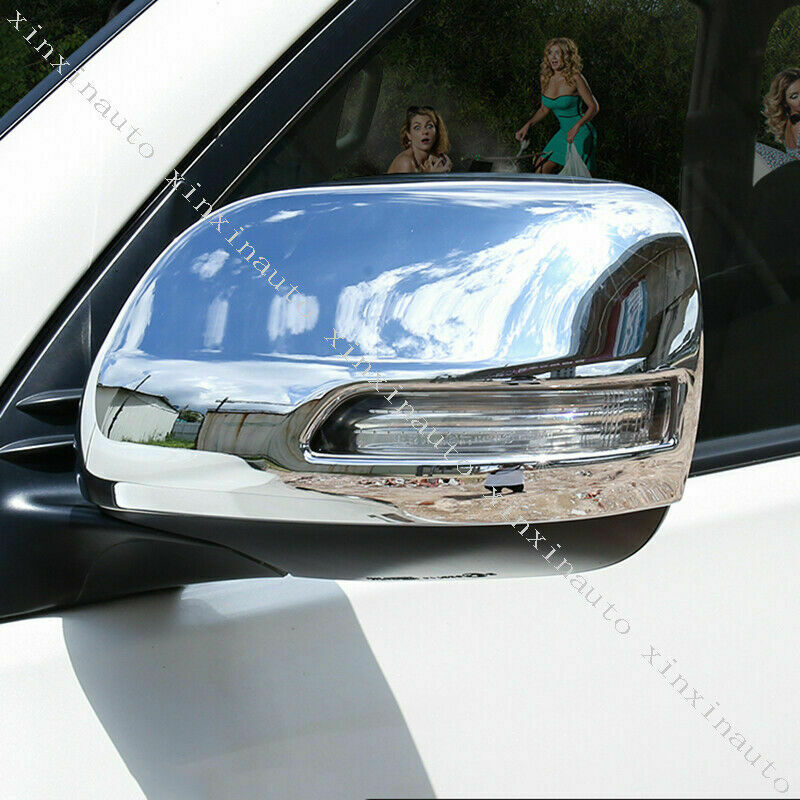 2P for Land Cruiser FJ200 LC200 2012-2021 Chrome RearView Side Mirror Cover Trim