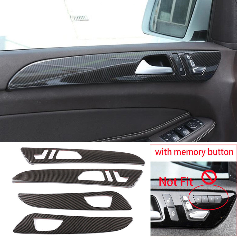 4¡ÁCarbon Fiber ABS Interior Door Panel Cover for Benz GL GLE GLS ML W166 2013-19