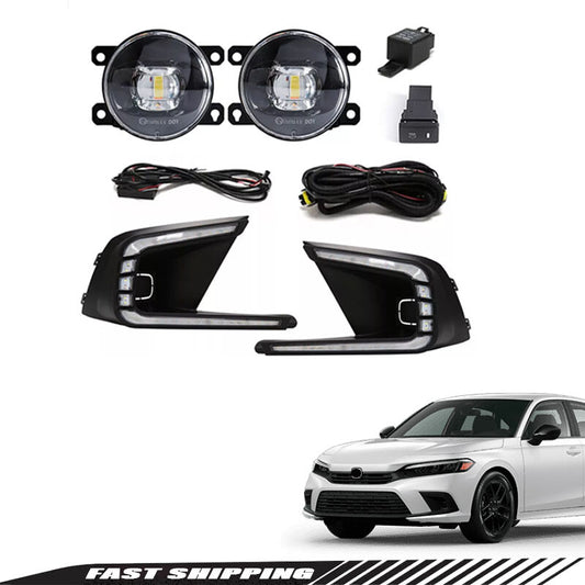 LED DRL and fog light kit for 2022, 2023, and 2024 for Honda for Civic Sedan Hatchback Drivers