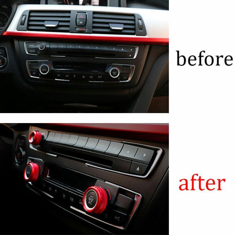 for BMW X5 X6 E70 E71 2008-2013 Red Aluminum Console Air Conditioning Knob Trim
