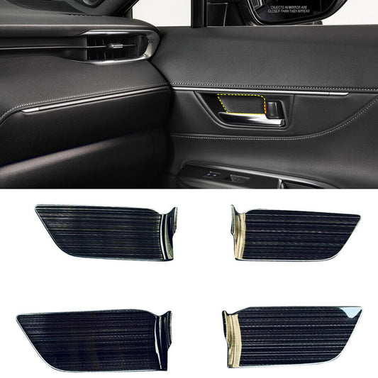 Black Brushed Interior Door Handle Bowl Trims For 2021-2023 for Toyota Harrier Venza
