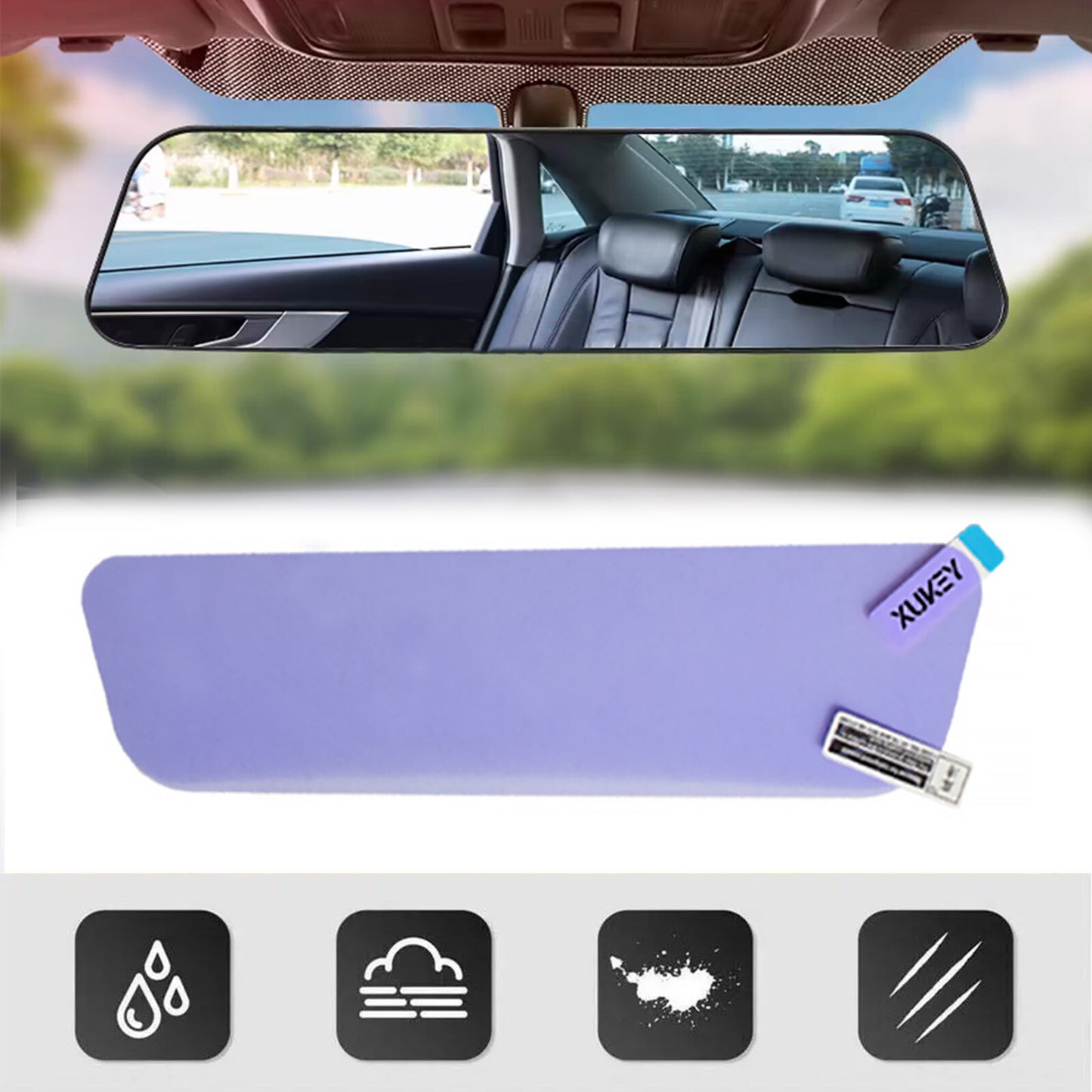 Interior Side Anti - Glare Film Night Reversal Stick On Mirror Auto Replacement