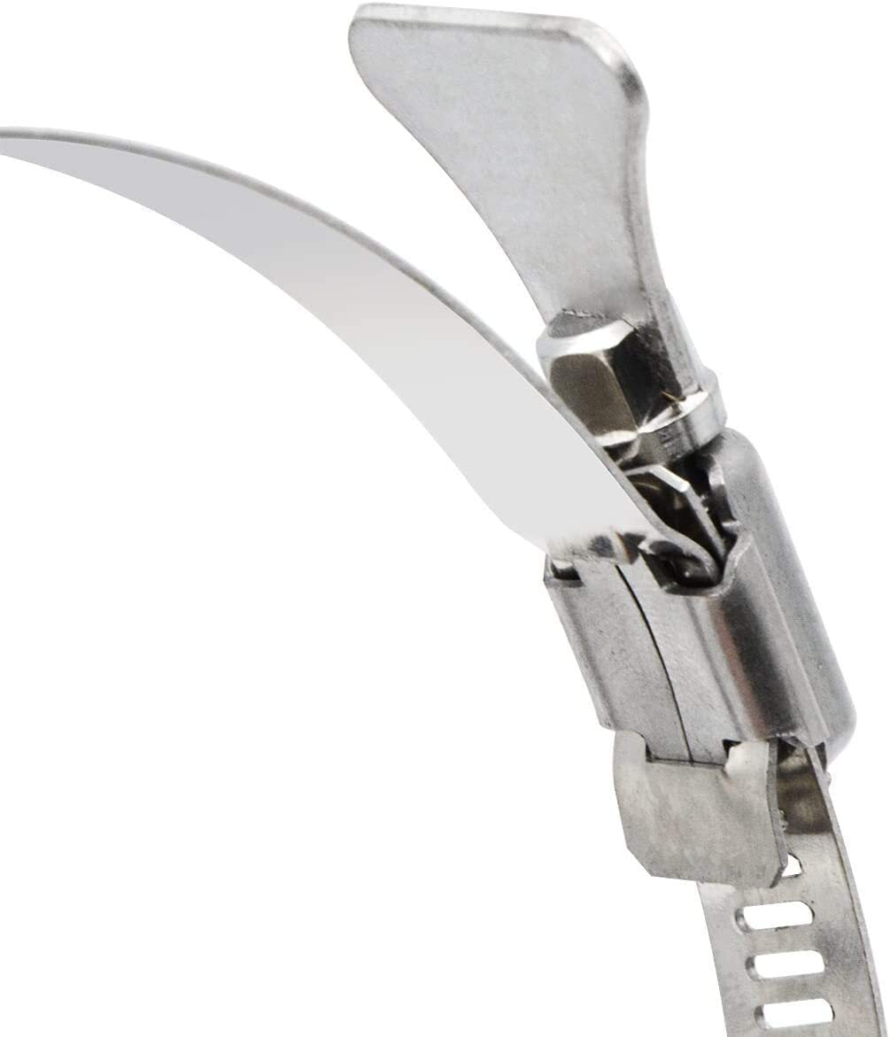 4-inch adjustable stainless steel hose clamp, worm gear clamp, 6-piece thumb clamp