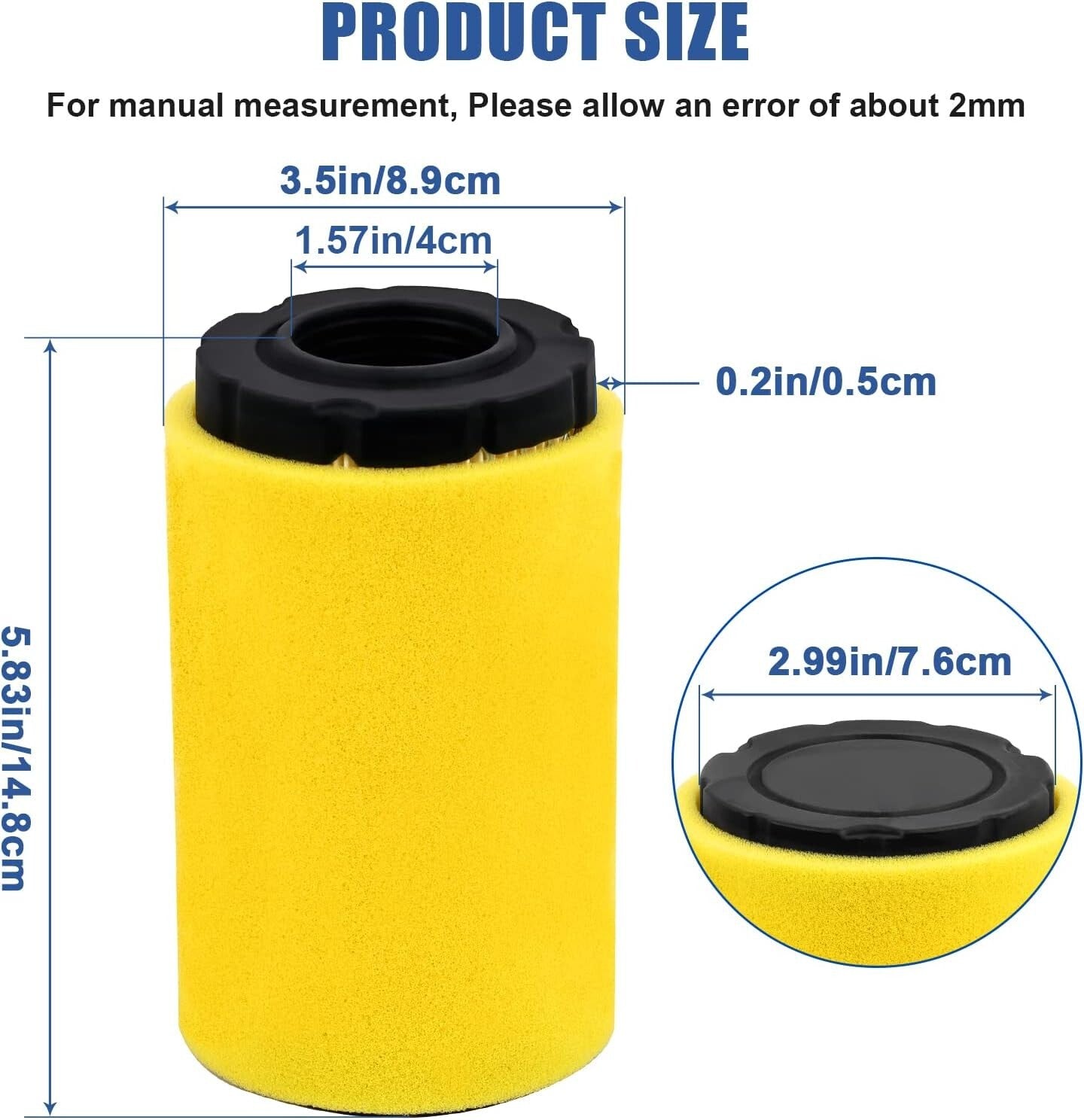 Air Filter 793685 for Briggs and Stratton E110 D120 LA125 793569