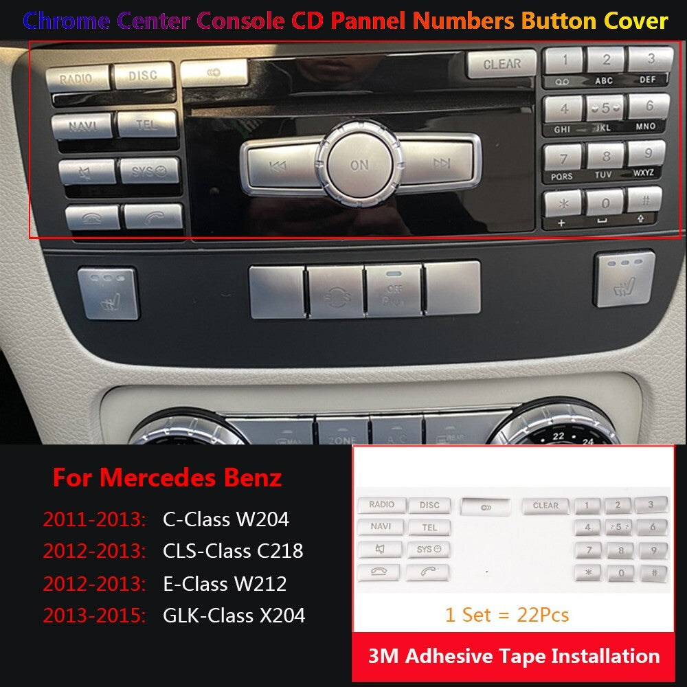 for Mercedes-Benz CLS C218 W212 Car Console CD Numbers Radio Switch Cover Trim