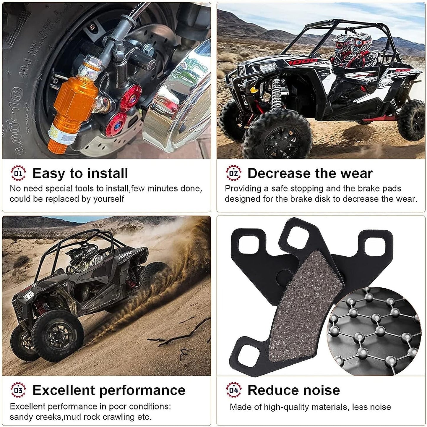 Brake Pad for Prowler 1000 500 550 550i 650 700 Thundercat 1000 Wildcat 1000i