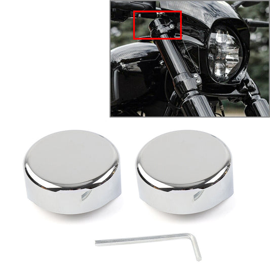 Chrome Upper Fork End Caps for Harley Softail Breakout FXBR FXBRS 2018 2019-2023