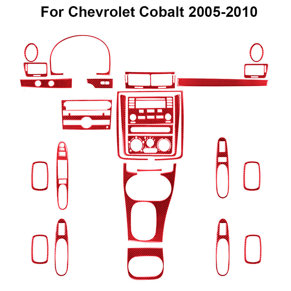 26X Red Carbon Fiber Interior Full Kit Cover Trim for Chevrolet Cobalt 2005-2010