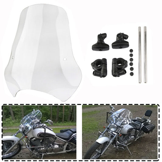 Universal 7/8  1 clear bar screen for large motorcycle handlebars and windshields (19x17).