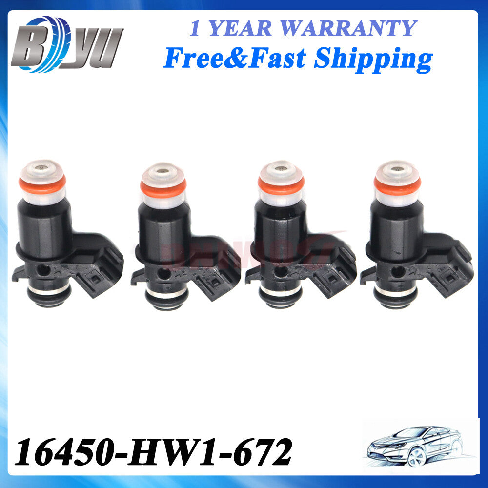 4PCS Fuel Injectors 16450-HW1-672 for Honda AquaTrax F12 F12X 02-07 R12 R12X New