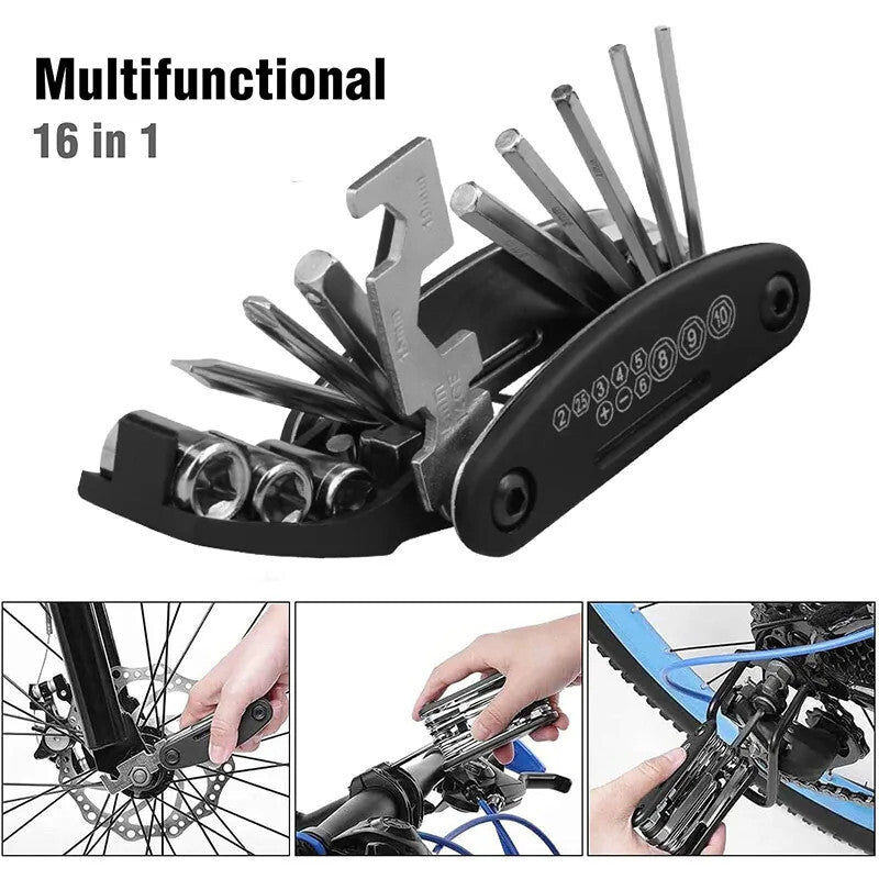 Motorcycle 16in1 Allen Key Wrench Socket Extension Repair Tool Tainless Steel