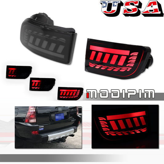 2-piece LED smoke bumper brake light turn signal for Toyota 4Runner 03-05 Prado 02-09