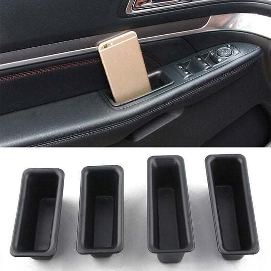for Ford Explorer 2016-2019 ABS Inner Side Door Storage Box Organizer Holder 4Pc