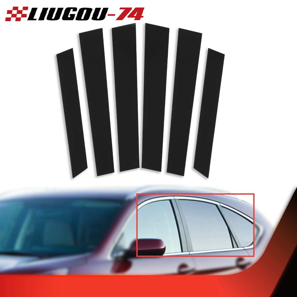 Suitable for 2007-2011 for Honda CRV 4DR, black, 6-piece window pillar cover and door trim.