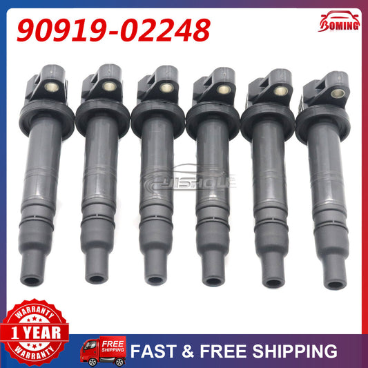 Package of 6 ignition coils for Toyota 4Runner, FJ Cruiser, Tundra, Tacoma 4.0L V6 - Brand New