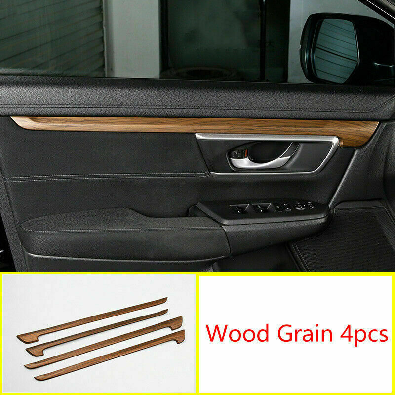 for Honda CR-V CRV 2017-2022 ABS Wood Grain Interior Door Panel Strip Cover 4pcs