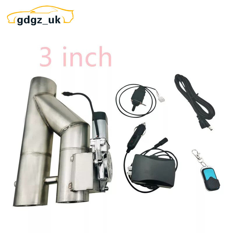 3 Electric Exhaust Dual Valve Control Motor Y Pipe with Remote  Manual Switch
