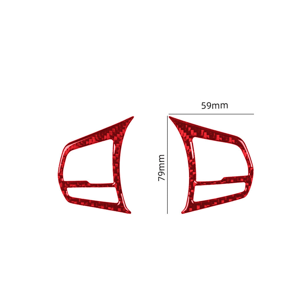 Red Carbon Fiber Interior Steering Wheel Button Cover Trim for Toyota Supra A90