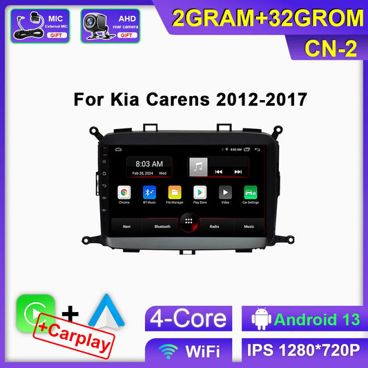 Android Auto CarPlay Screen for Kia Carens 2012-2017 Car Stereo Radio GPS Player