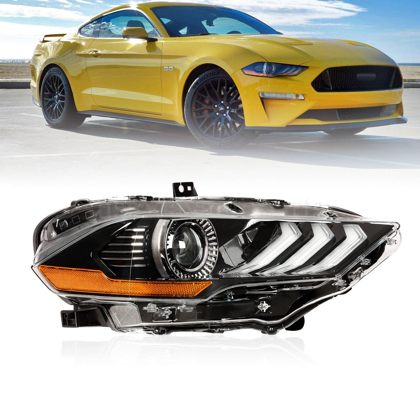 Full LED headlights suitable for 2018, 2019, and 2020 for Ford for Mustang projector headlights DRL