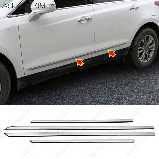 for Cadillac XT5 2017-2023 Chrome Steel Body Door Sill Side Molding Cover Trim