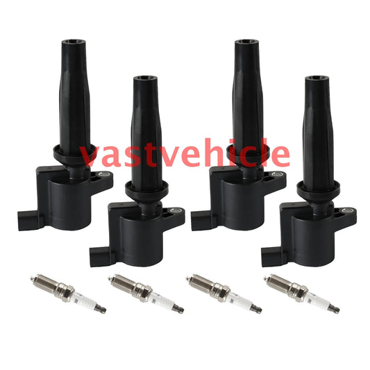 4x Ignition Coils  Iridium Spark Plugs for Ford Escape Focus Transit MKZ 2.3L