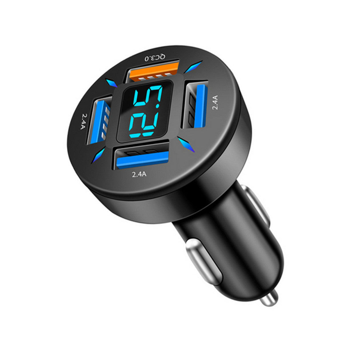 4 USB Fast Charging Car Cigarette Lighter Socket Splitter Power Adapter 2V 24V