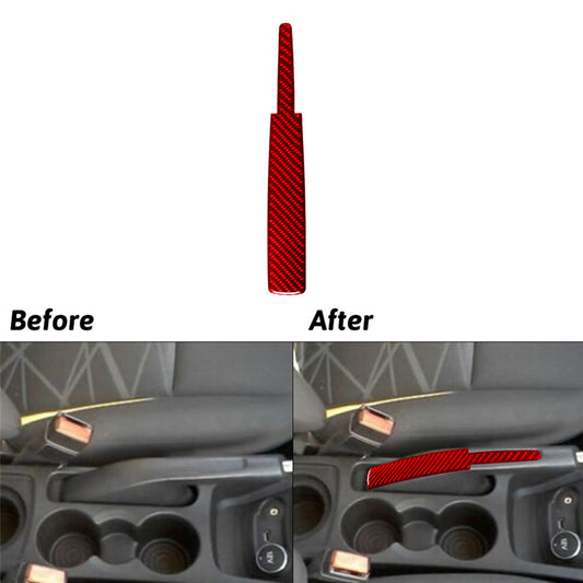 Red Carbon Fiber Interior Hand Brake Accent Cover Trim for Ford Fiesta 2011-2015