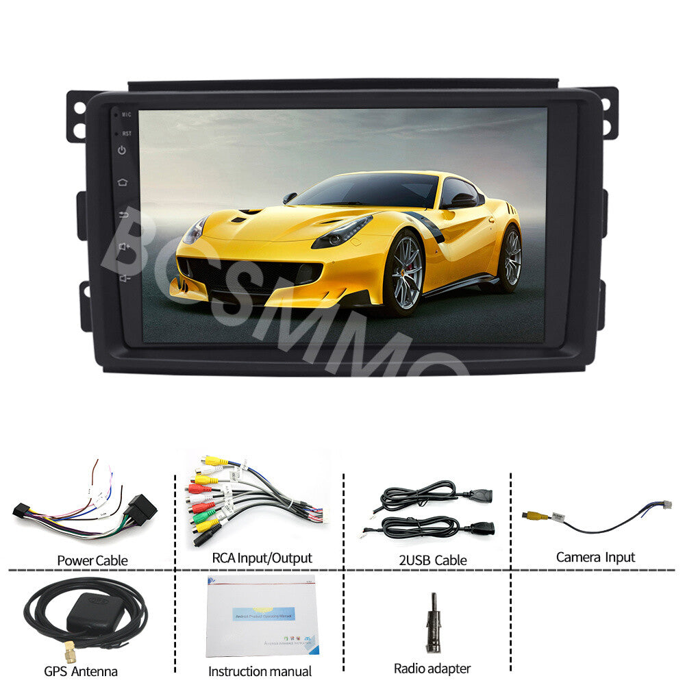 Fit For 2005-2010 for Smart Fortwo Android 13 Radio Car Stereo GPS BT FM For CarPlay