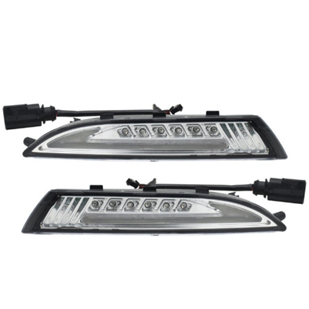 1. Dual LED DRL daytime running position lights for Volkswagen Scirocco 2008-2013 transparent.