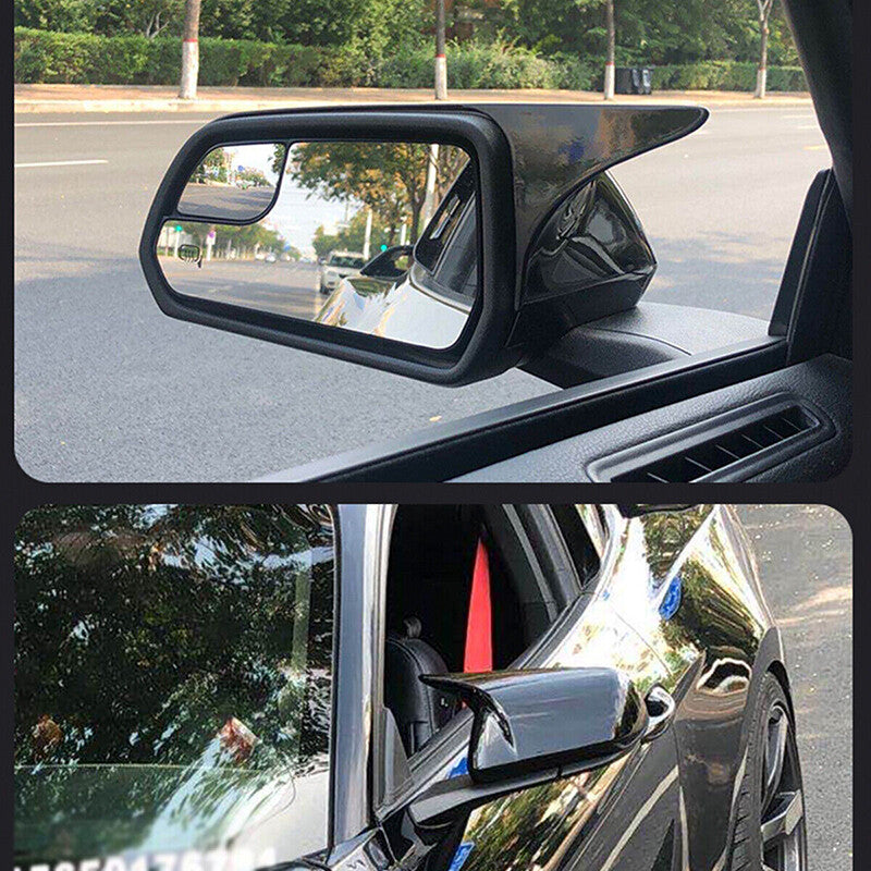 Suitable for 2015-2020-2022 for Ford for Mustang M angled gloss black side mirror protectors.