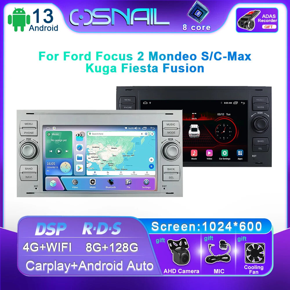 Android for Ford Mondeo S-max Focus C-MAX Kuga Fiesta Fusion Stereo Radio GPS