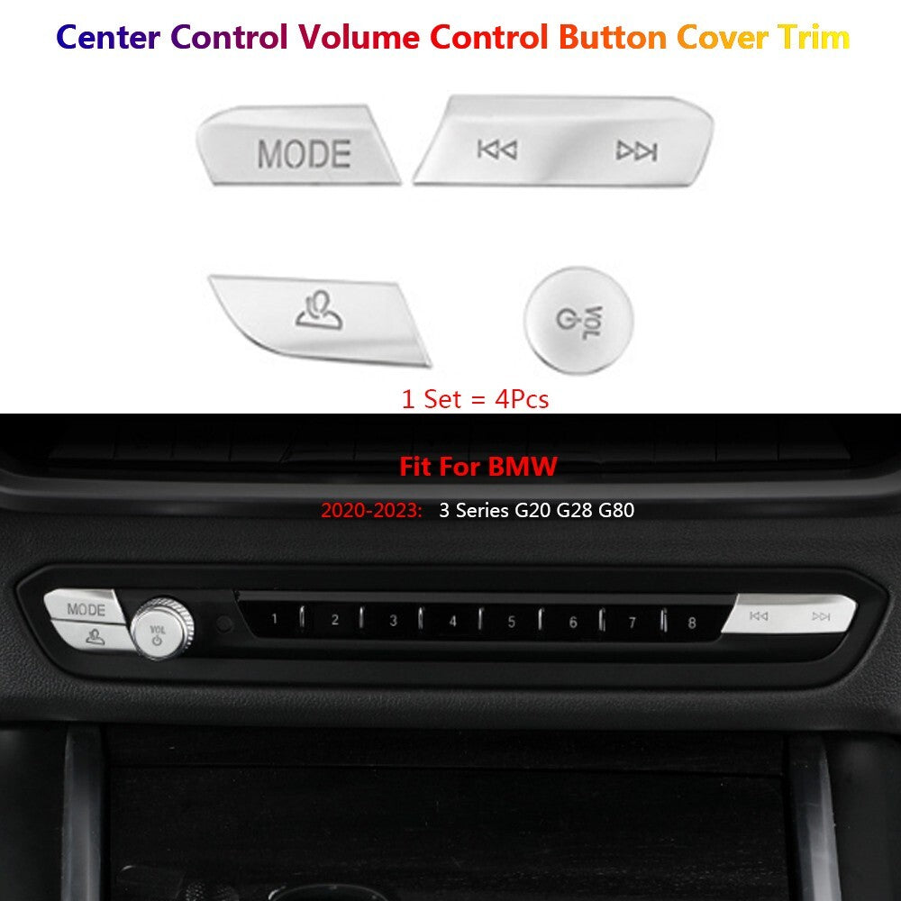 4Pcs for BMW 3 Series G20 G80 G28 Car Center Console Volume Switch Cover Trims