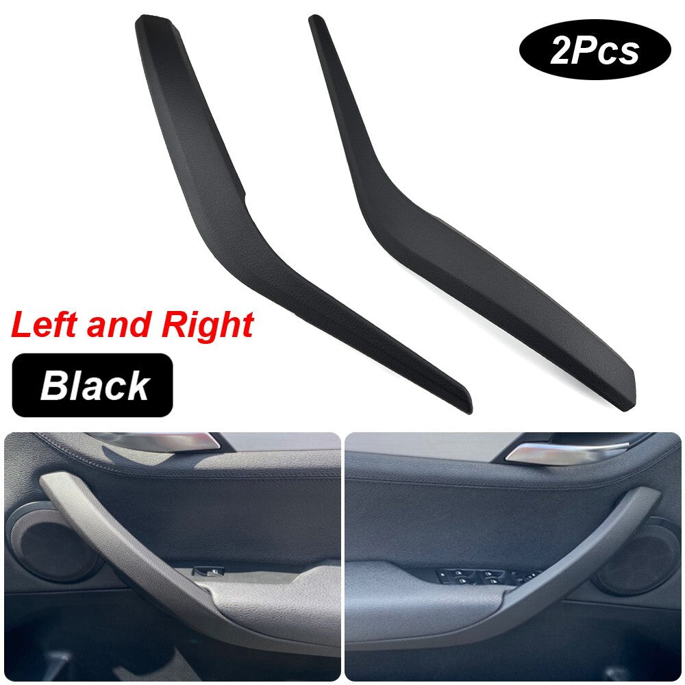Left + Right Inner Door Handle Pull Panel Trim Black for BMW X1 E84 2010-2016