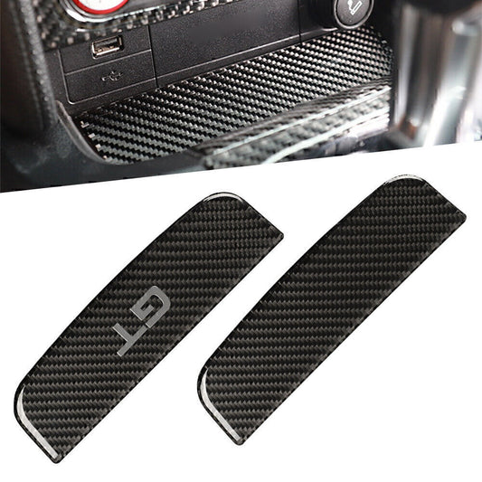 Carbon Fiber Interior Storage Box Trim Cover for Ford for Mustang 2015-2019 16 17 18