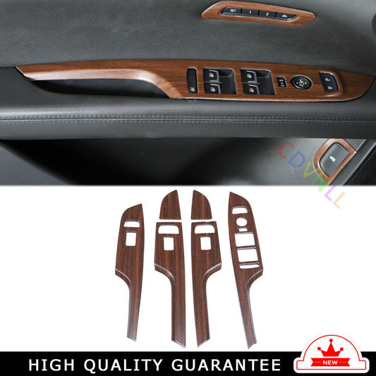 Glass Window Lifting Lock Panel Trim Inner for Cadillac CT6 2016-2020 Wood Grain