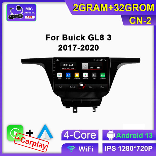 Android Car Radio for Buick GL8 3 2017-2020 Player GPS Stereo CarPlay Screen