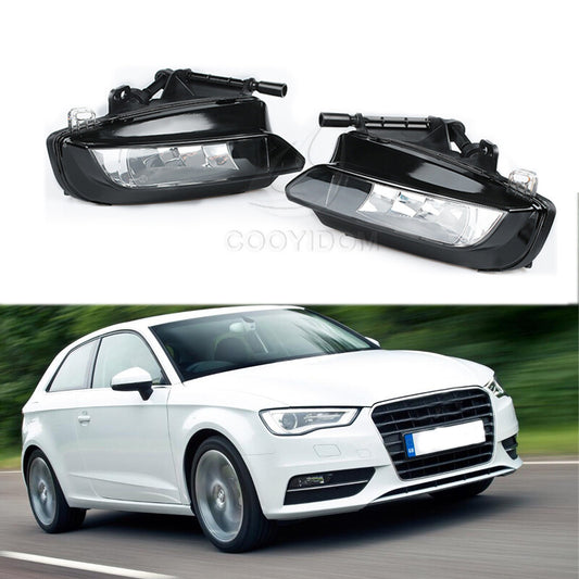Pair Fog Lamp Front Bumper Lower Halogen for Audi A3 Sportback Hatchback 12-16