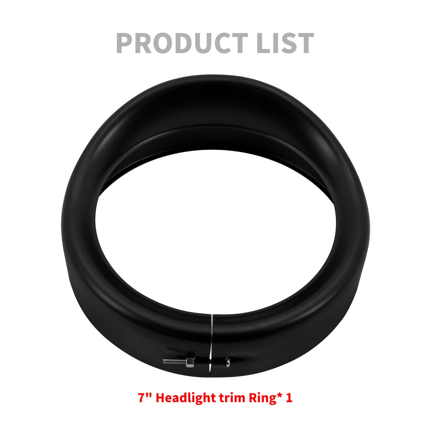 Black 7 inch Headlight Headlamp Trim Ring Protect Guard Cover Cap Fit for Harley