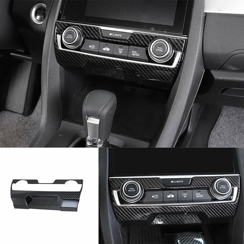 for Honda for Civic 10th 2016-2021 Carbon Fiber Central Console AC Switch Panel Trim