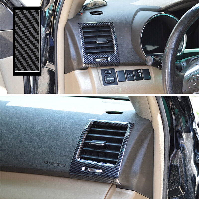Console LR Air Out Vent Frame Trim Carbon Fiber for Toyota Highlander 2008-13