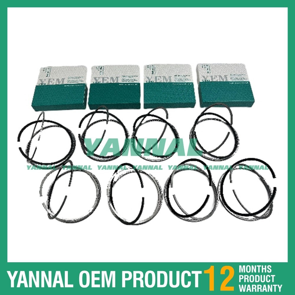 8 new 3208 Piston Ring Kits, STD 114.3 mm, for Caterpillar Excavator Engines