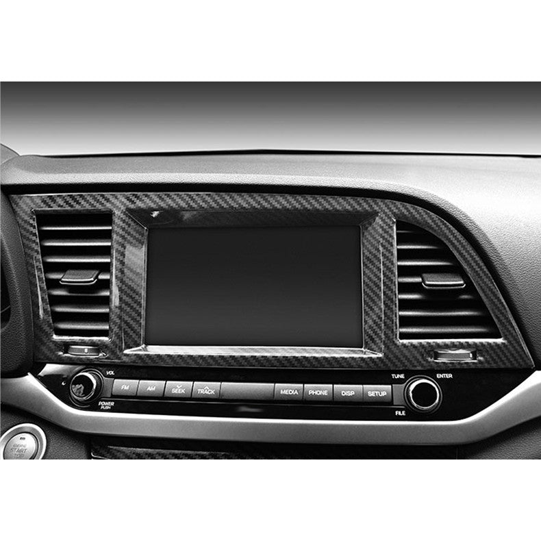 for Hyundai for Elantra 2017-2018 Carbon Fiber Inner Console Navigation Frame Cover