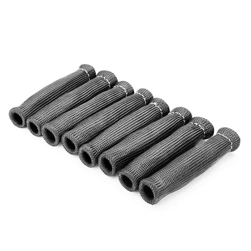 8x Car Black Protection Spark Plug Wire Boots Protector Sleeve Heat Shield Cover