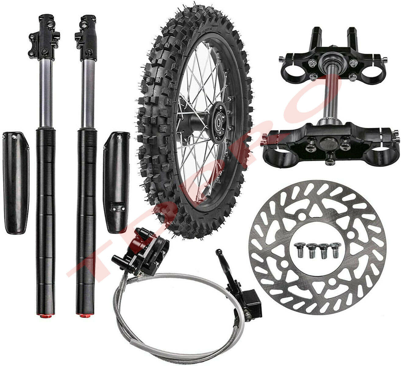 17 Wheel 70/100-17 Tyre Assembly + 700mm Front Forks Dirt Bike Atomik 125cc 140