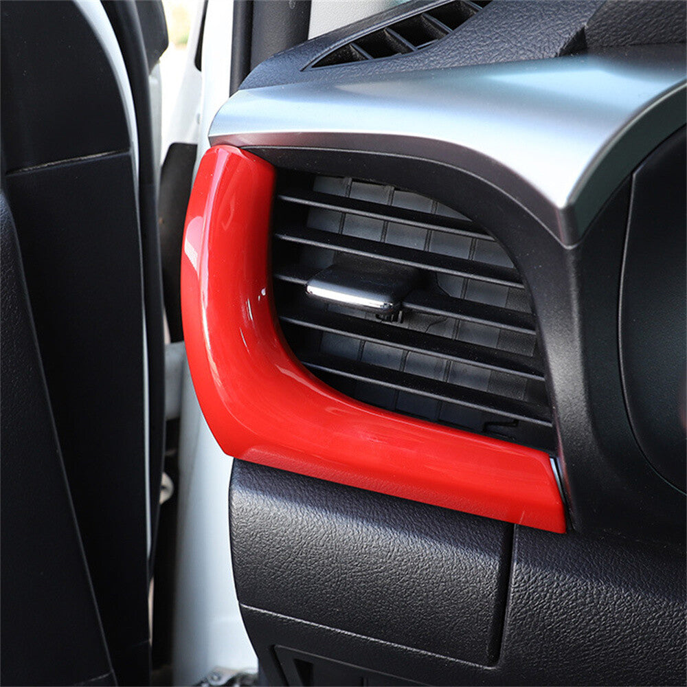 Kit For T@yota Hilux Revo 2015-2021 Dashboard Side Air Vent Outlet Cover ABS Red