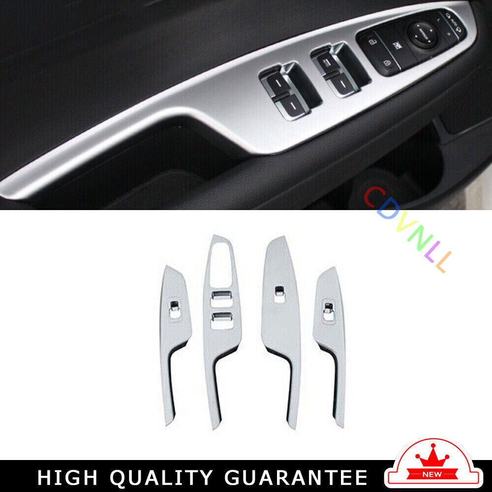 Glass Window Lifting Lock Panel Trim 4 for Kia K5 Optima 2016-2020 Matte Silver
