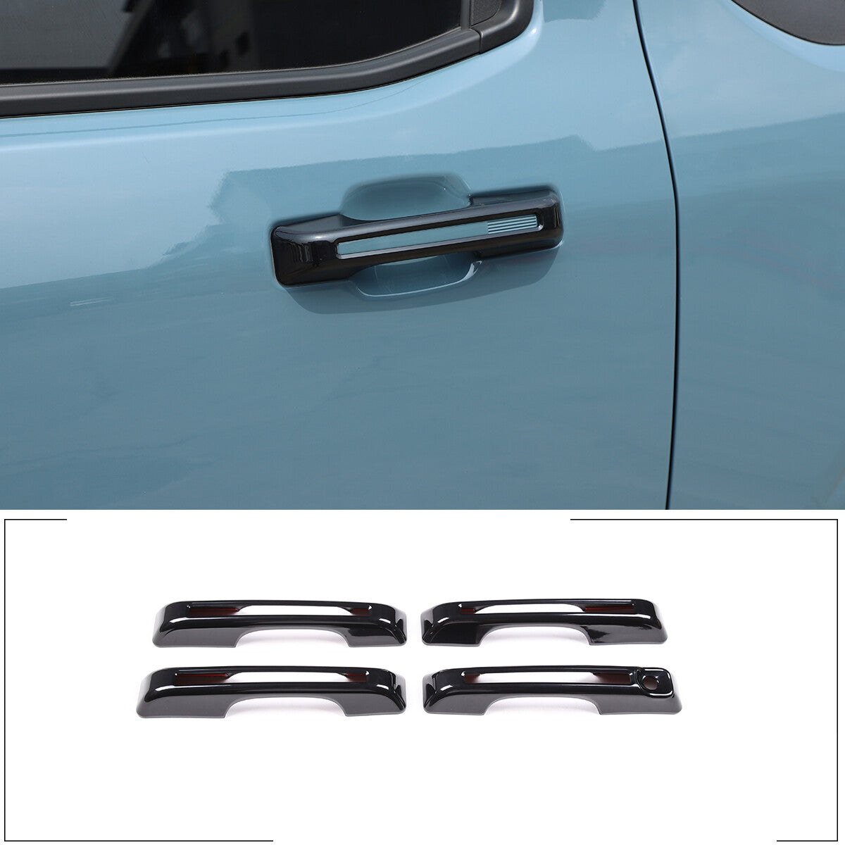 Orange ABS inner handle frame cover trim for Ford Maverick 2022-2023